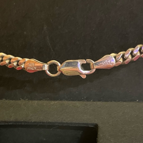 .925 STERLING SILVER: 3mm 20in Solid Cuban/Curb Link Chain - Picture 12 of 14